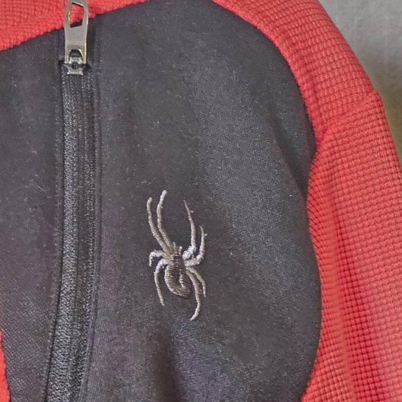 SPYDER Mens Cold WeatherQuarter Zip Pullover Red/Black Sweater/Sweatshirt SZ M - Picture 4 of 15